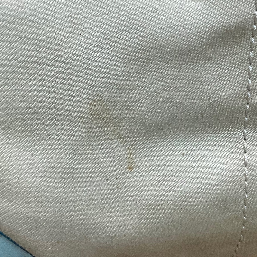 Vintage Coach handbag, beige material & baby blue leather. 10-H8Fa - Picture 5 of 12